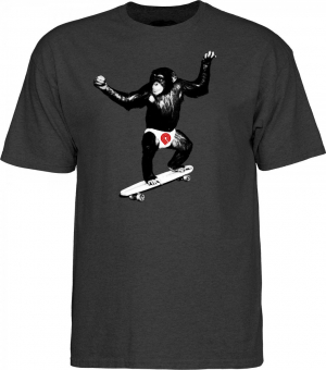 Powell Peralta Skate Chimp Tweed T-Shirt - L - Grey