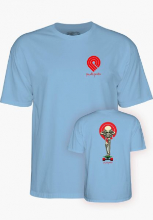 Powell Peralta Tucking Skeleton Tshirt M - Light Blue